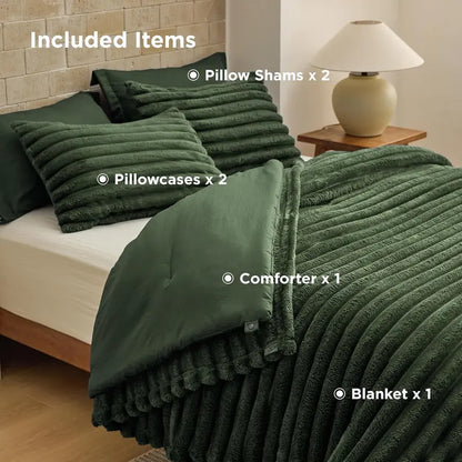 6-Piece Gentlesoft 2-in-1 Comforter Set All-Season Detachable Blanket with SnapTech