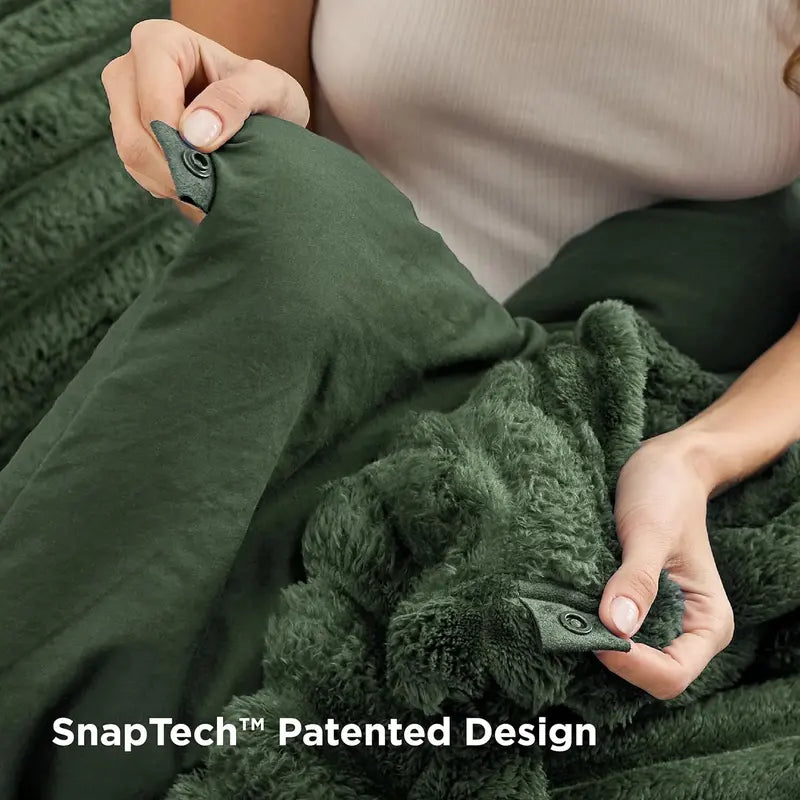 6-Piece Gentlesoft 2-in-1 Comforter Set All-Season Detachable Blanket with SnapTech