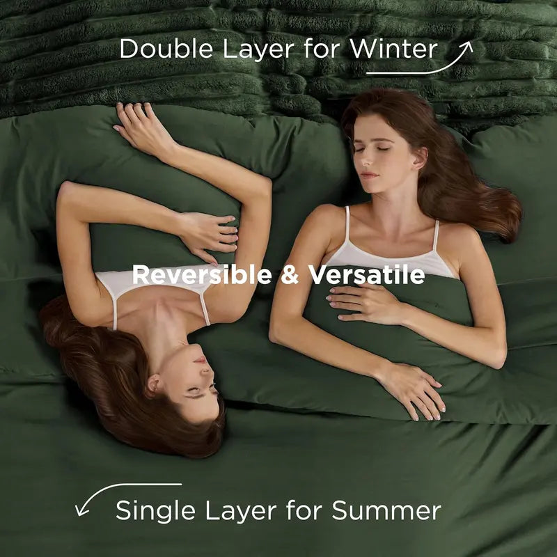 6-Piece Gentlesoft 2-in-1 Comforter Set All-Season Detachable Blanket with SnapTech