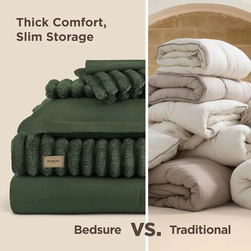 6-Piece Gentlesoft 2-in-1 Comforter Set All-Season Detachable Blanket with SnapTech